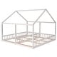 preview thumbnail 6 of 16, Twin Size House Platform Beds, 2 Shared Beds, Floor Bed, White