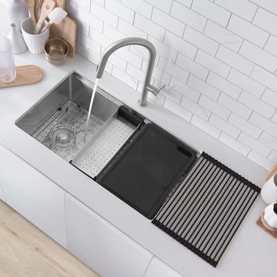 Undermount 33" Stainless Steel Single-Bowl Kitchen Sink Handmade - 33" x 19" x 10"