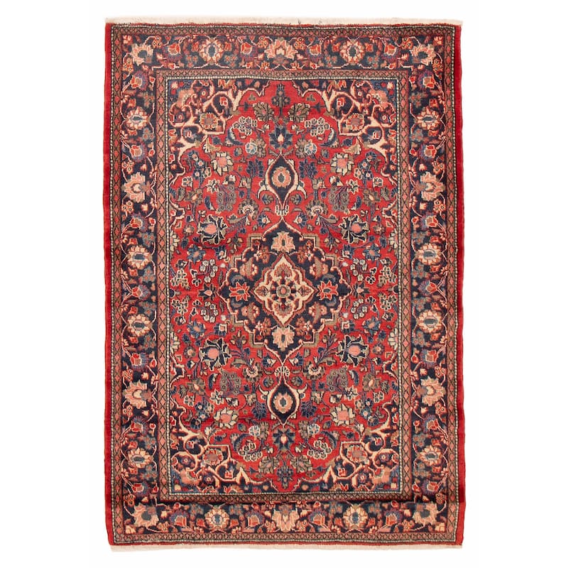 ECARPETGALLERY Hand-knotted Andelz Red Wool Rug - 4'4 x 6'7 - Red - 4'4 x 6'7