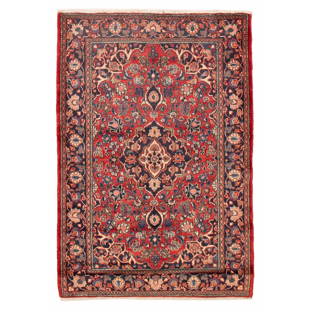 ECARPETGALLERY Hand-knotted Andelz Red Wool Rug - 4'4 x 6'7
