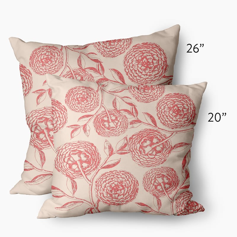 Antique Flowers Decorative Throw Pillow