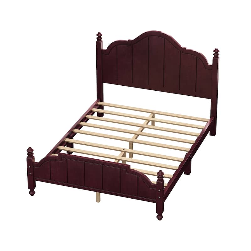 Full Size Platform Bed Frame with Vintage Headboard