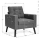 preview thumbnail 6 of 31, Costway Set of 2 Modern Tufted Accent Chair Linen Upholstered Armchair