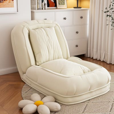 Upholstered Human Dog Bed for Adults and Pets, Foldable Lazy Sofa Bed with 5 Adjustable Position