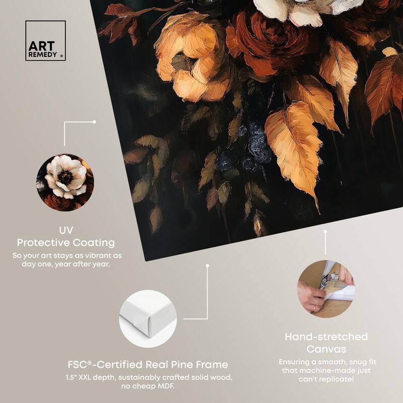 Dark Roses Beauty II Canvas by Art Remedy, Gallery Wrapped