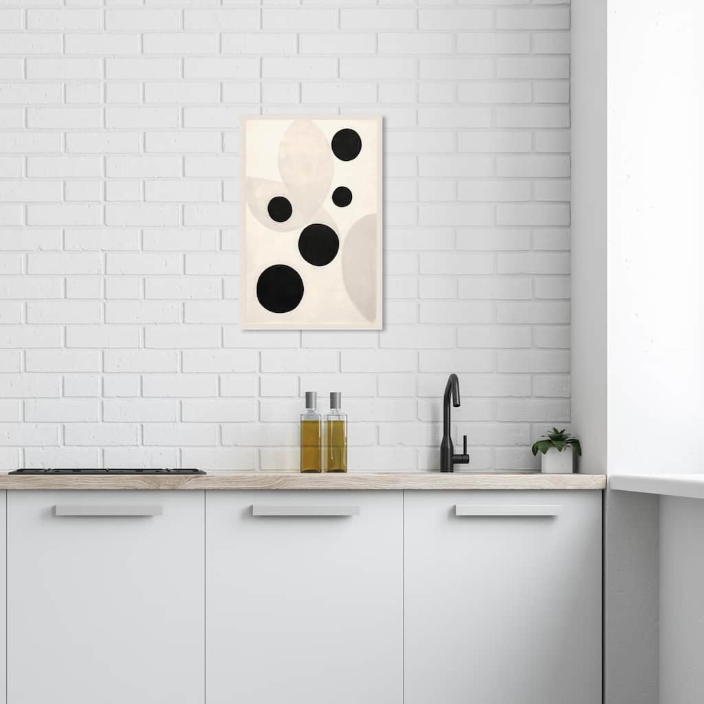 Wynwood Studio Canvas Abstract Cosmic Planet Balls Black and Ivory Modern & Contemporary Wall Art Canvas Print