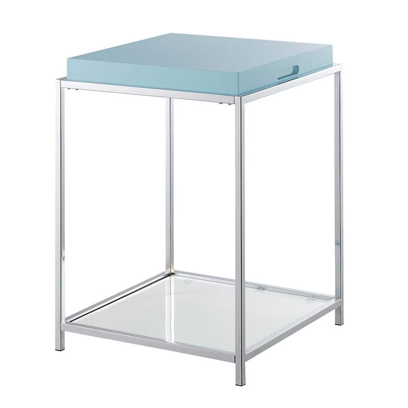 Convenience Concepts Palm Beach End Table with Shelf and Removable Trays - Sea Foam