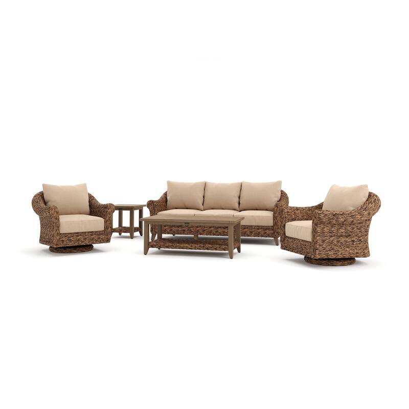 Cayman 6 Piece Sunbrella Seating Set, Heritage Brown