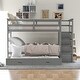 preview thumbnail 20 of 43, Wood Twin Over Twin Bunk Bed with Trundle and Staircase Grey
