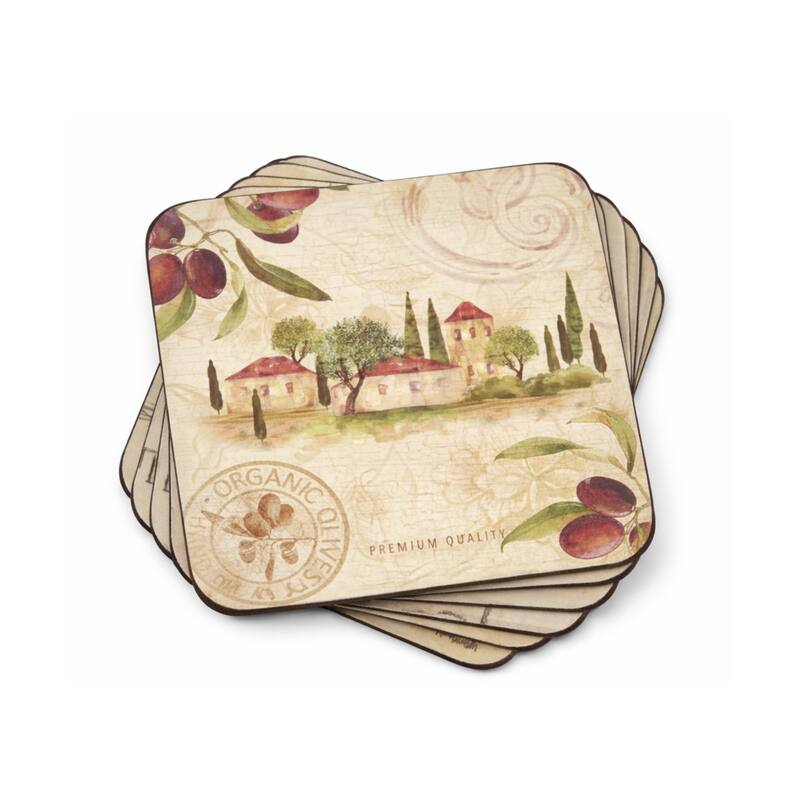 Portmeirion Olive Orchard Coasters, Set of 6 - Multicolor