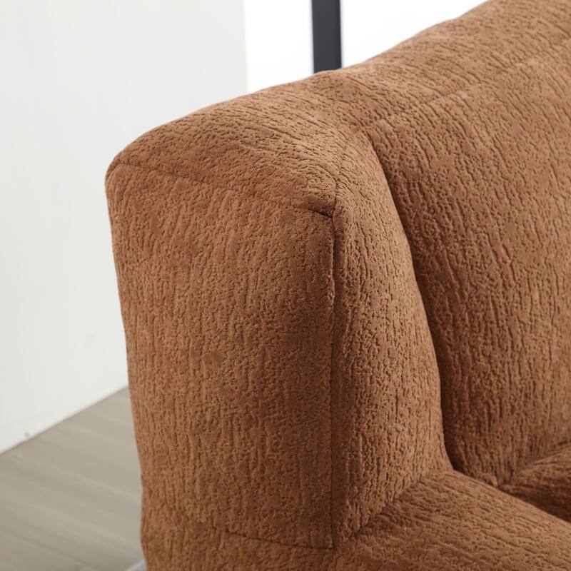 Fluffy Bean Bag Chair with Memory Foam and Ottoman, Super Soft Velvet Bean Bag for Adults & Kids, Comfortable Lazy Sofa