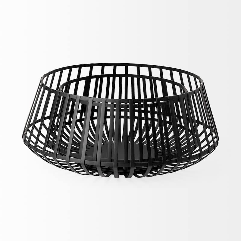 Emilio Black Metal Slated Bowls (Set of 2)