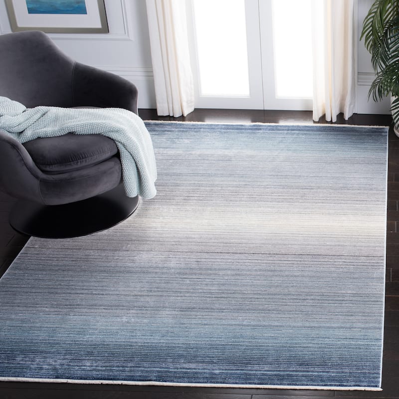 SAFAVIEH Dream Shakuntla Ombre Viscose Rug - 9' x 12' - Blue/Ivory