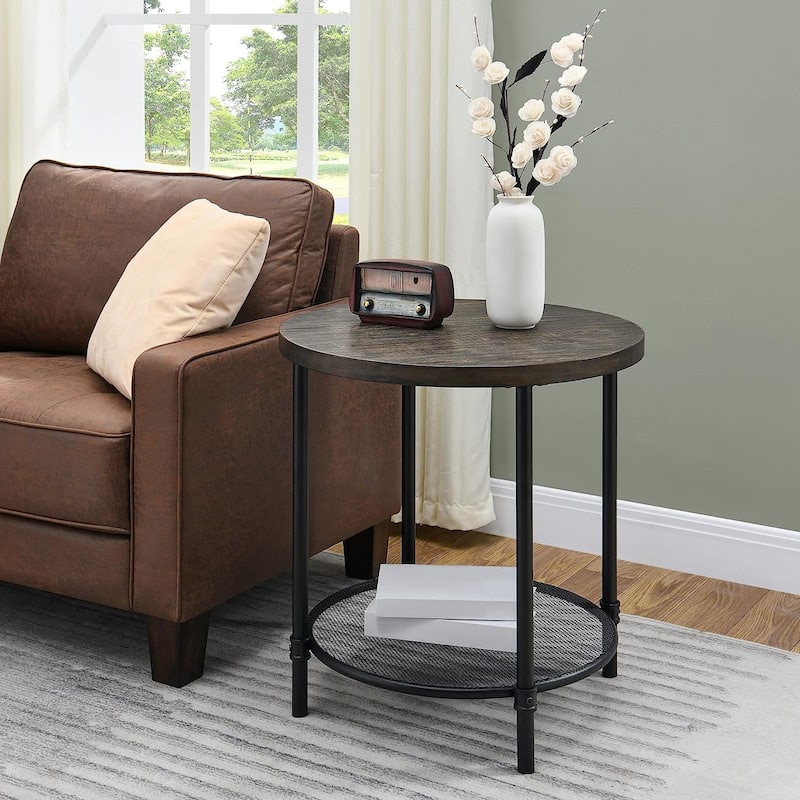 Industrial Console Table, 2-Tier Accent Table Coffe Table