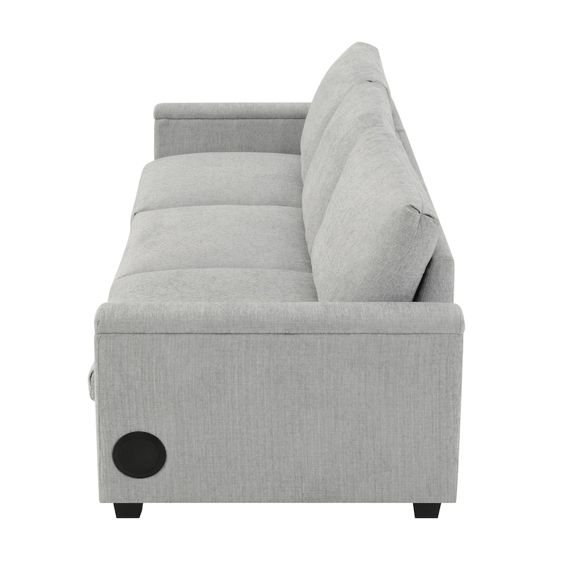 Chenille Modular Sectional Sofa,Cloud Couch Set with, USB, Bluetooth