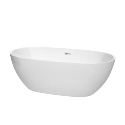 Wyndham Collection Juno 67" Free Standing Acrylic Soaking Tub with