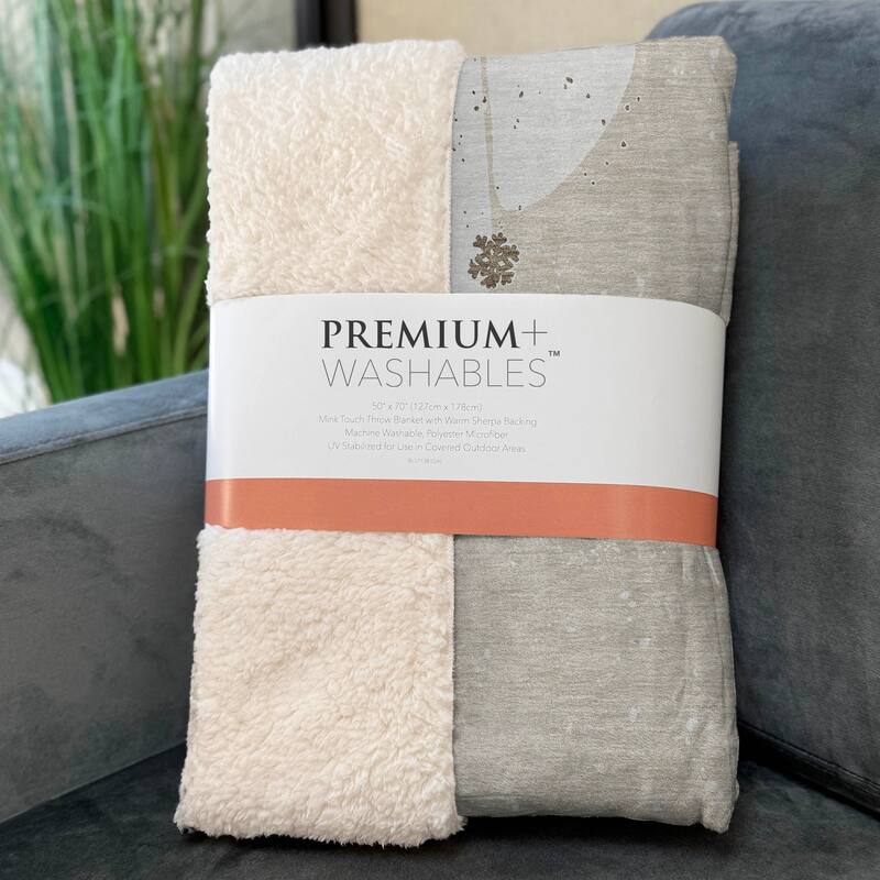 Premium Machine Washable ASB218 Let It Snow Sherpa Throw Blanket