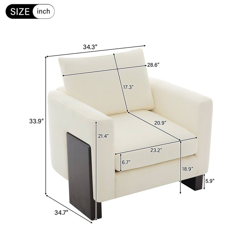 Christopher Knight Home - American Modern 3-Seater Upholstered Sofa and 2 Accent Chairs Set with Rubberwood Legs