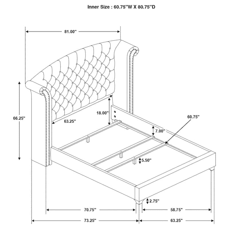 Melody 4-piece Tufted Upholstered Bedroom Set