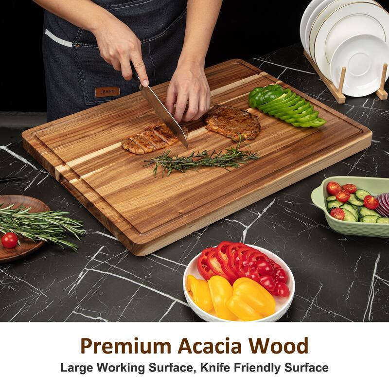 Extra Large Wooden Cutting Board Set, Heavy Duty Chopping Board