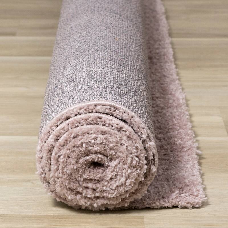Taylor Collection - Plush Pink Shag Area Rug