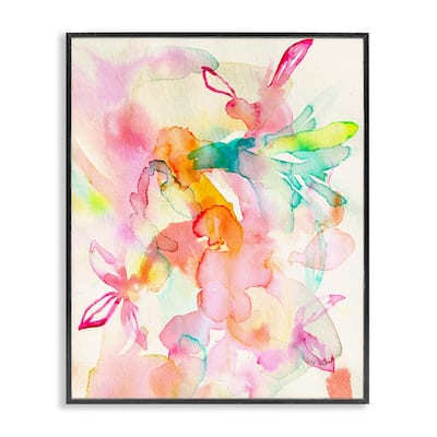 Stupell Abstract Watery Island Flowers Framed Giclee Art Design By Gemma Bardot