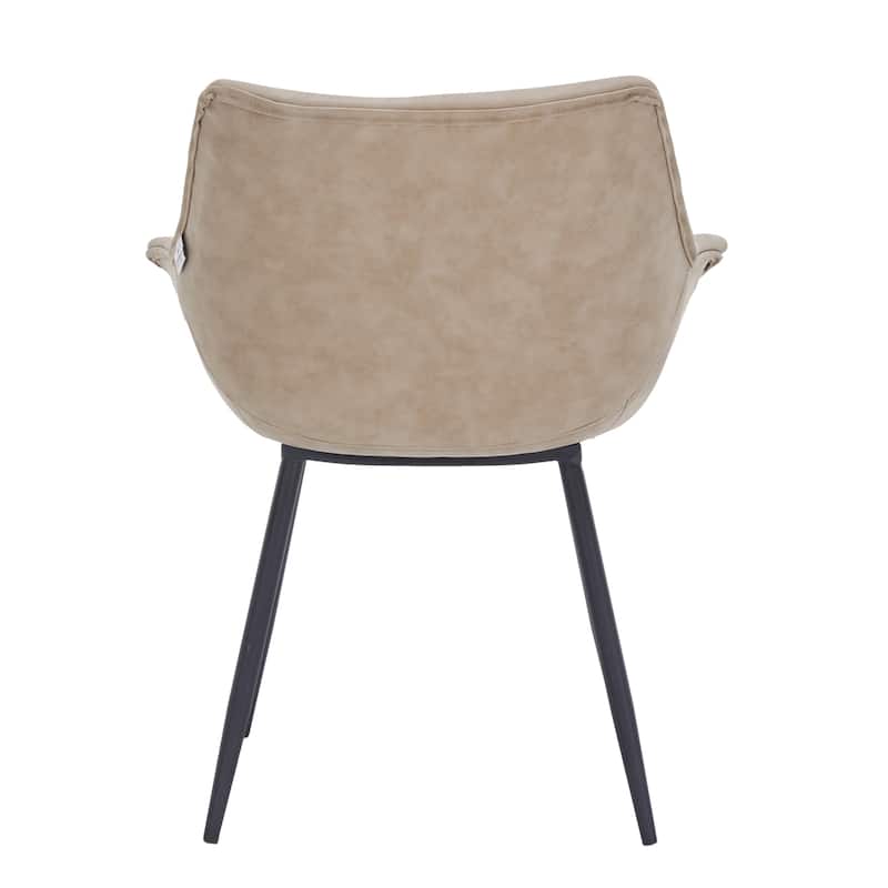 Markley Leather Dining Chair with Iron Legs Set of 4 Modern Accent Armchair