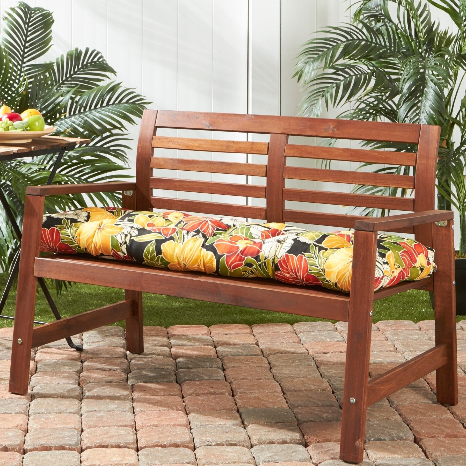 Aloha Floral Outdoor Bench Cushion (Cushion Only)