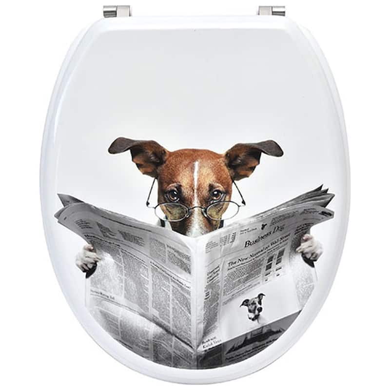 Elongated Toilet Seat Dog Jack Russel - 17.5 L x 14.7 W x 2 H - 17.5 L x 14.7 W x 2 H - White