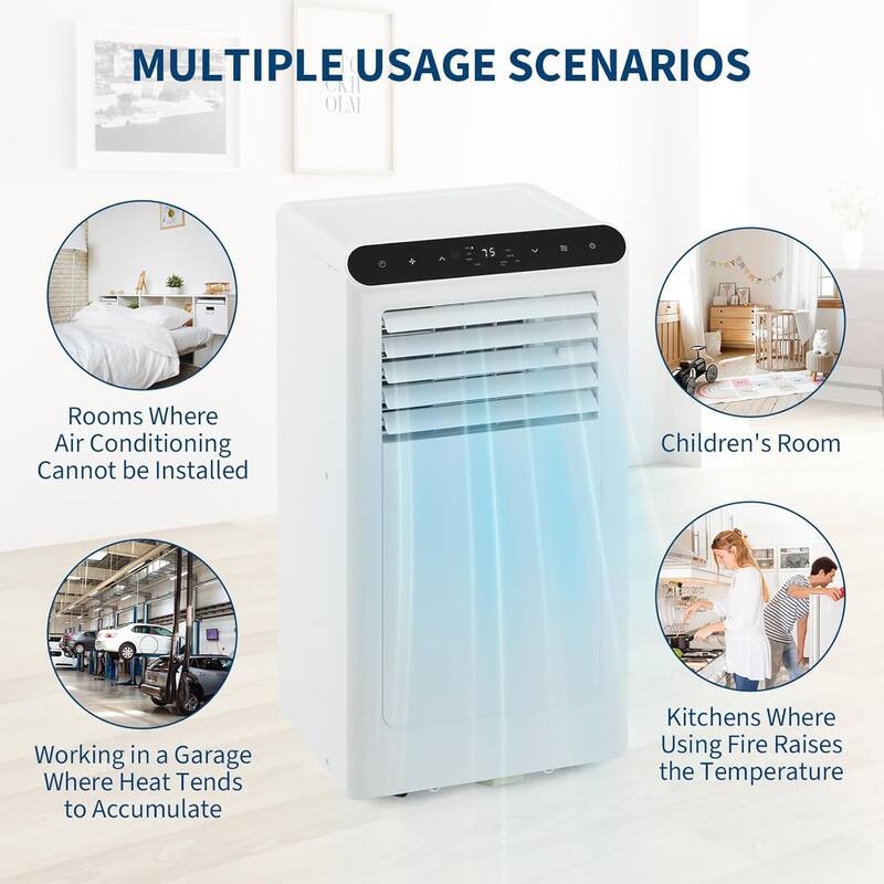 Portable Air Conditioners 10000 BTU, Energy Efficient 3-in-1 Portable AC Unit with Remote Control