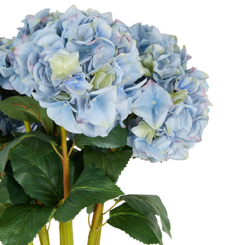 Faux Foliage Hydrangea Tall Artificial Flower Stem - Set of 8 - Roche River Decor - Blue