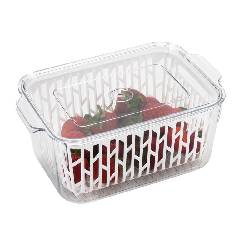 Kitchen Details Storage Container with Strainer - 9.25" x 6.1" x 3.94"