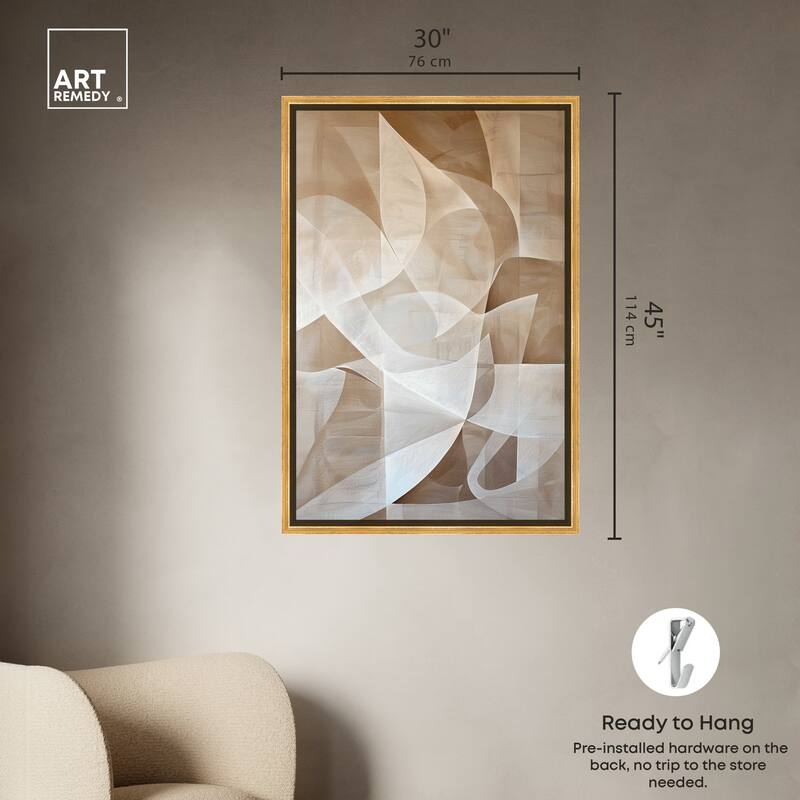 Art Remedy Scattered Thoughts Framed Abstract Shapes 1 Piece Canvas Wall Art