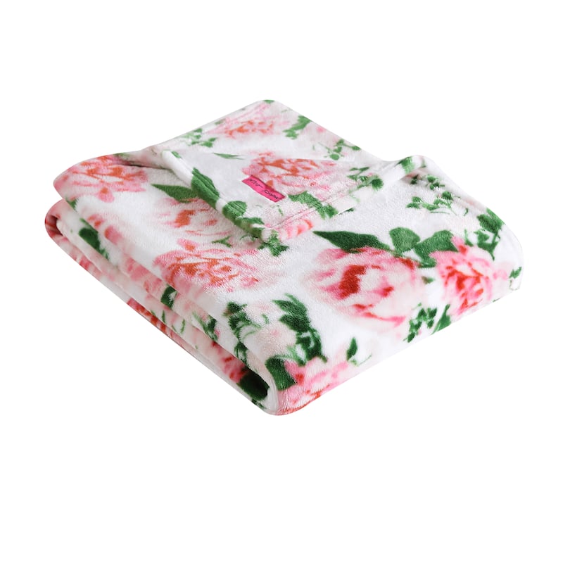 Betsey Johnson Printed Ultra Soft Plush Fleece Throw Blanket