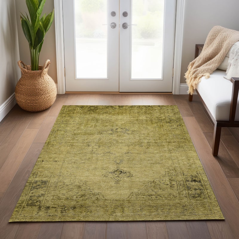 Machine Washable Indoor/ Outdoor Chantille Vintage Traditional Rug