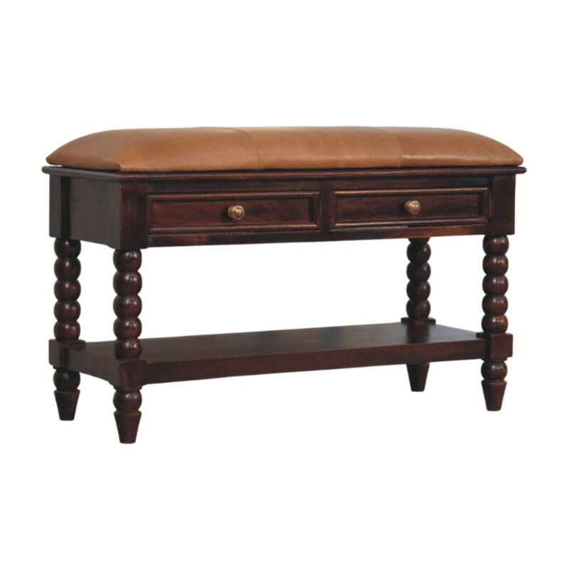 Artisan Furniture Solid Wood Barclay Storage Bench ,Brown