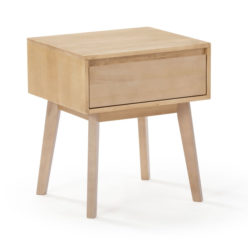 Plank and Beam Scandinavian Nightstand with 1 Drawer