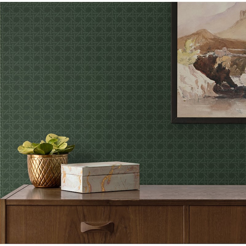 Seabrook Designs Off-White Wicker Paintable Unpasted Wallpaper - 20.9 in. W x 33 ft. L