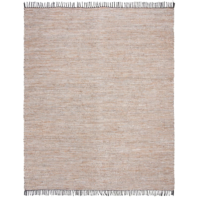SAFAVIEH Handmade Anjela Leather Boho Stripe Area Rug