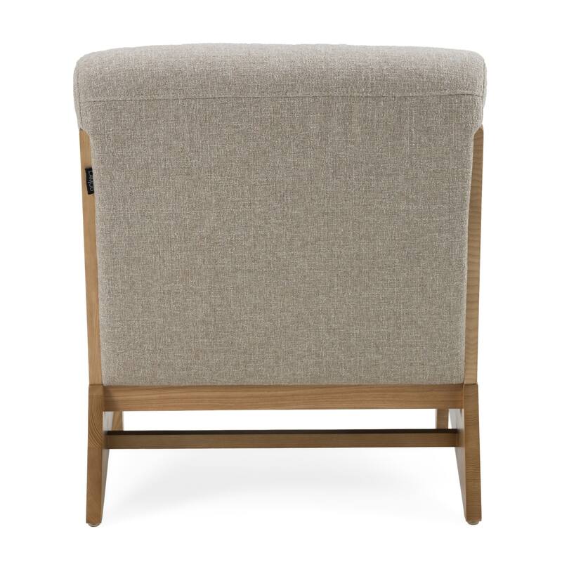 Divani Casa Vance Modern Sand Fabric & Wood Accent Chair