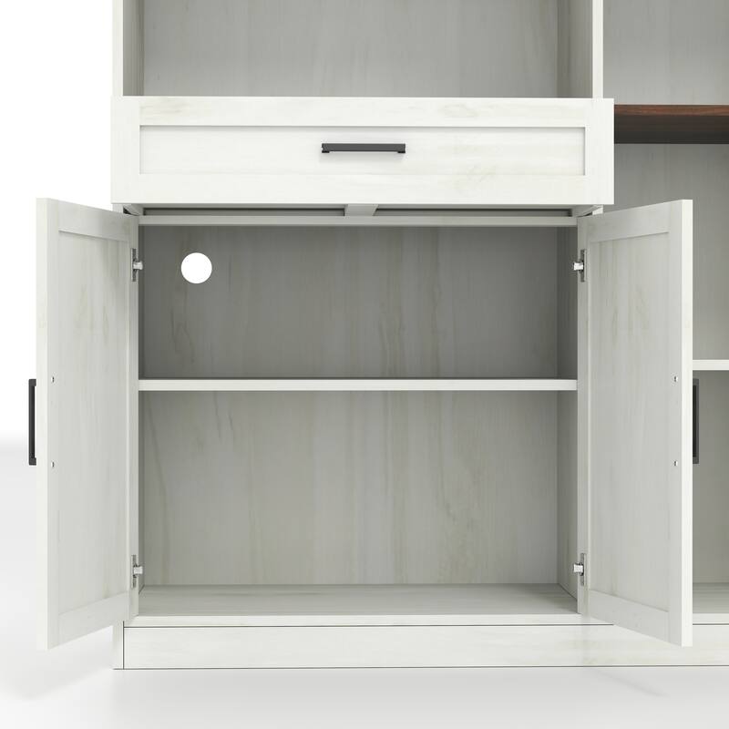 Pantry Cabinet with Glass Holder and Drawer