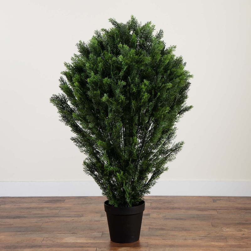 Artificial Cedar Bush Outdoor Potted Plant - 5' - Green