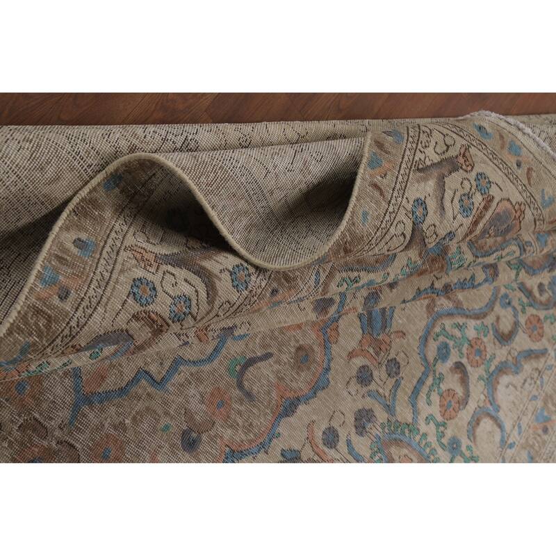 Tabriz Persian Vintage Area Rug Hand-Knotted Traditional Wool Carpet - 8'2" x 11'8"