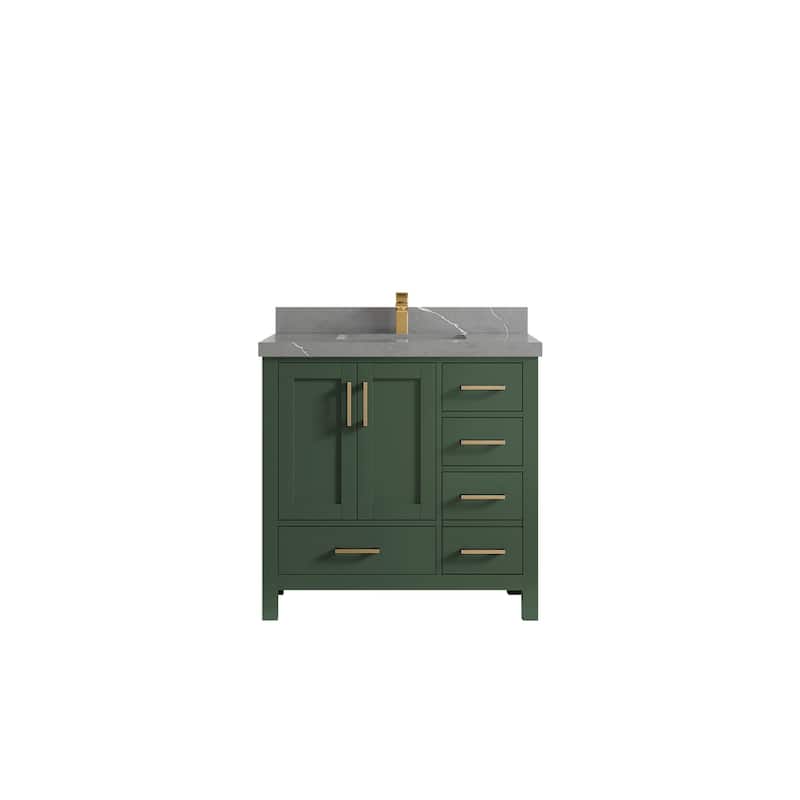 Willow Collections 36 in. W x 22 in. D Malibu Center Sink Left Bathroom Vanity with Countertop