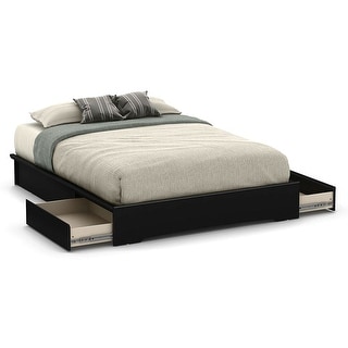 drawers platform finish queen frame bed storage wood