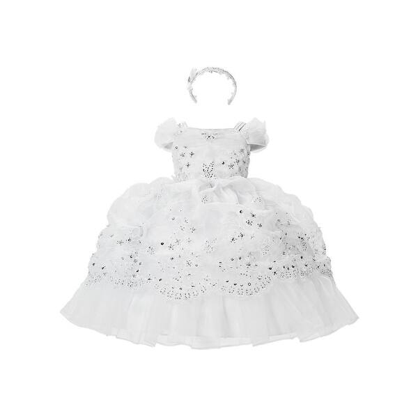 Shop Alegria Kids Baby Girls White Embroidered Organza Christening Dress 9 12m 9 12 Months Free Shipping Today Overstock 28380965