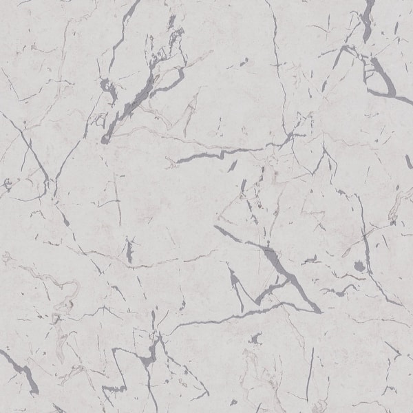 slide 2 of 15, Galerie Wallcoverings Bricks and More Collection Luxurious Metallic Marble Metallic Finish Vinyl on Non-woven Wallpaper Roll 33-feet long x 21-inches wide - White/Silver