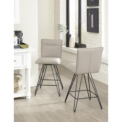 Demi Hairpin Leg Swivel Counter Stool in Taupe