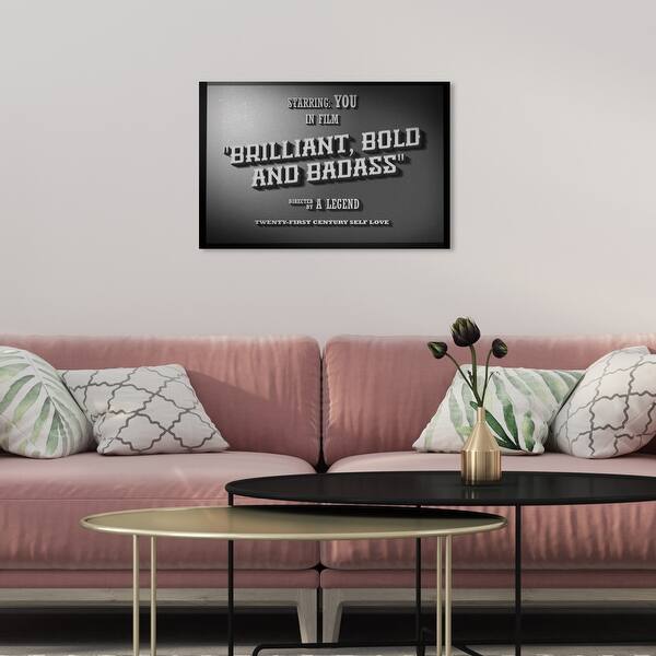 slide 2 of 10, Oliver Gal 'Now Playing BOLD' Typography and Quotes Black Wall Art Canvas Print 15 x 10