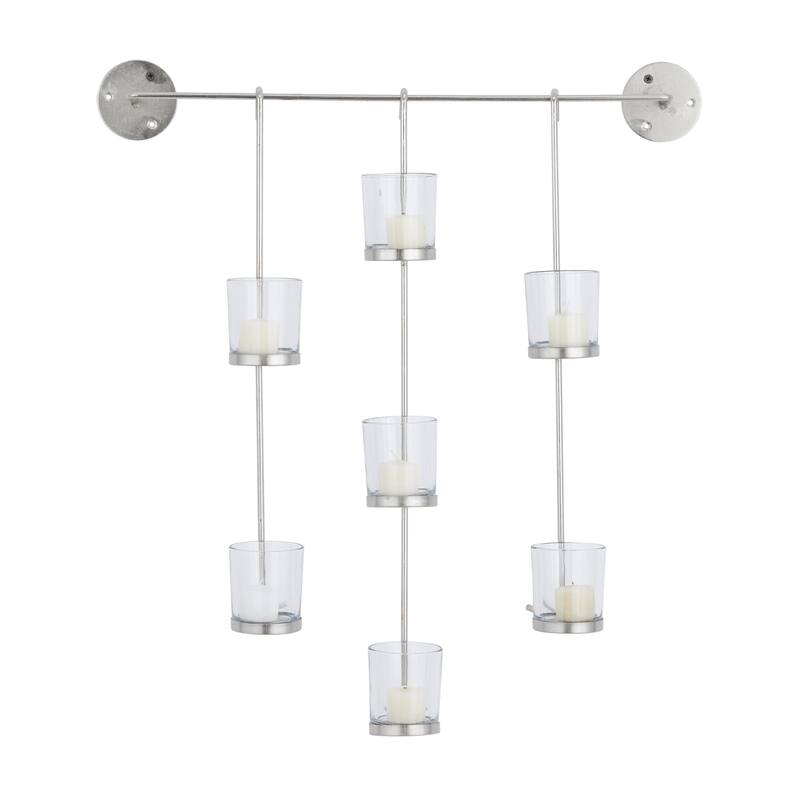 Metal 7 Candle Wall Sconce - Silver - CosmoLiving by Cosmopolitan
